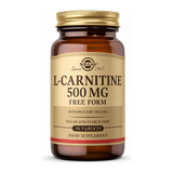 Solgar L-Carnitine 500 mg by Solgar Natural Remedies — front view showing product label and branding, studio product photo on white background
