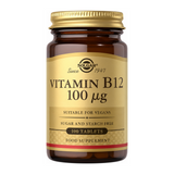 Solgar Vitamin B12 100 mcg by Solgar Natural Remedies — front view showing product label and branding, studio product photo on white background