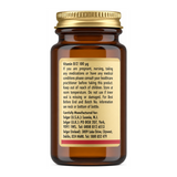 Solgar Vitamin B12 100 mcg by Solgar Natural Remedies — back view showing ingredients and product details, studio product photo on white background