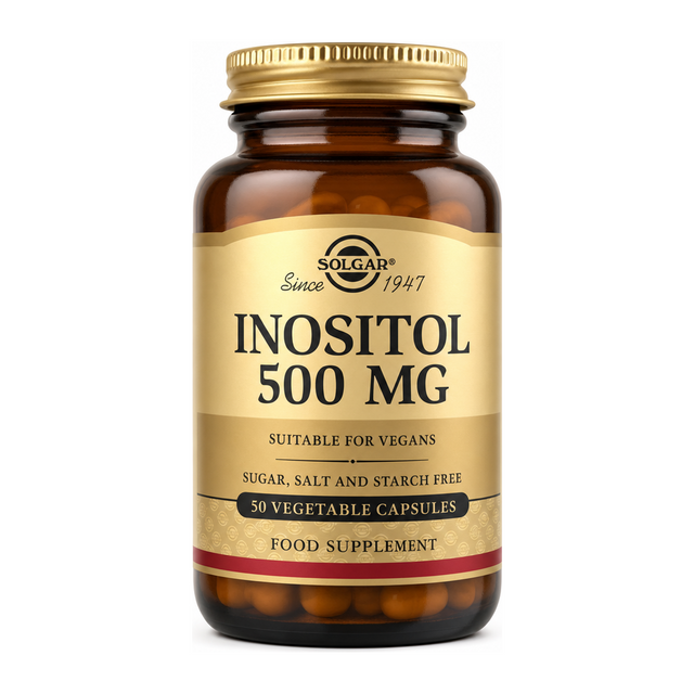 Solgar Inositol 500 mg by Solgar Natural Remedies — front view showing product label and branding, studio product photo on white background