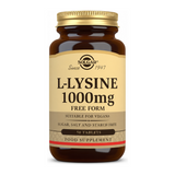 Solgar L-Lysine 1000 mg by Solgar Natural Remedies — front view showing product label and branding, studio product photo on white background