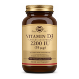 Solgar Vitamin D3 (Cholecalciferol) 2200 IU by Solgar Natural Remedies — front view showing product label and branding, studio product photo on white background