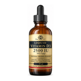 Solgar Vitamin D3 2500 IU (62.5 mcg) Liquid by Solgar Natural Remedies — front view showing product label and branding, studio product photo on white background