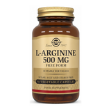 Solgar L-Arginine 500 mg by Solgar Natural Remedies — front view showing product label and branding, studio product photo on white background