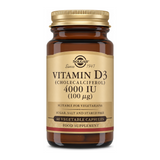 Solgar Vitamin D3 (Cholecalciferol) 4000 IU by Solgar Natural Remedies — front view showing product label and branding, studio product photo on white background
