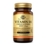 Solgar Vitamin D3 (Cholecalciferol) 1000 IU by Solgar Natural Remedies — front view showing product label and branding, studio product photo on white background