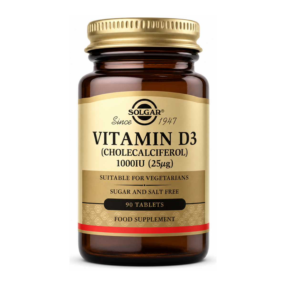 Solgar Vitamin D3 (Cholecalciferol) 1000 IU by Solgar Natural Remedies — front view showing product label and branding, studio product photo on white background