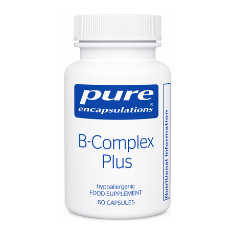 Pure Encapsulations B-Complex Plus by Pure Encapsulations Natural Remedies — front view showing product label and branding, studio product photo on white background