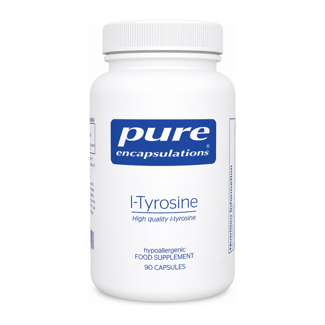 Pure Encapsulations l-Tyrosine 500mg by Pure Encapsulations Natural Remedies — front view showing product label and branding, studio product photo on white background