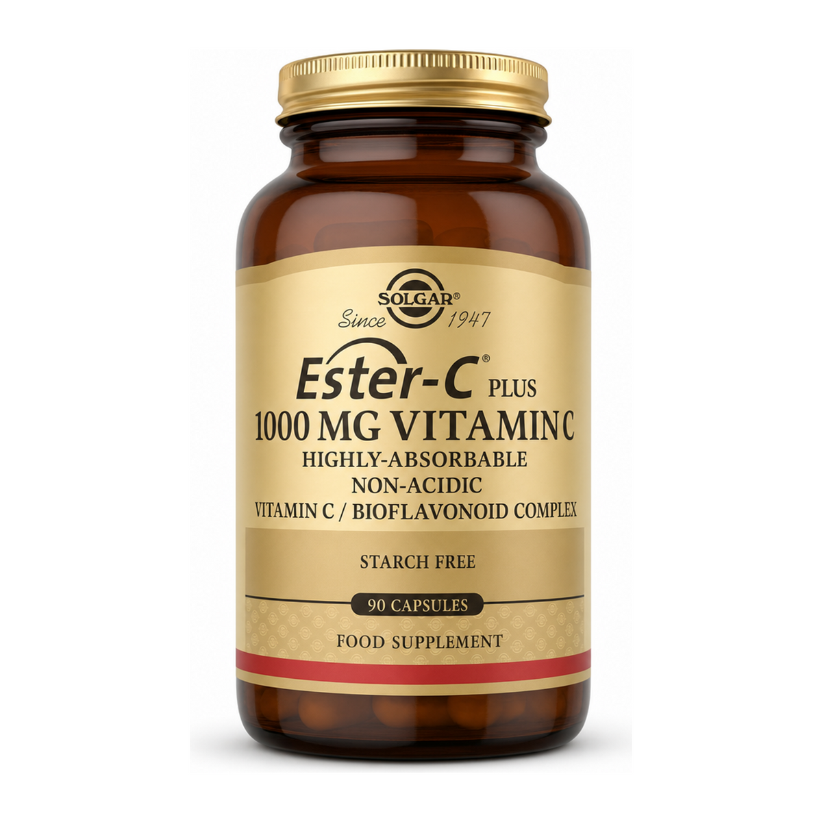 Solgar Ester-C 1000 mg Vitamin C by Solgar Natural Remedies — front view showing product label and branding, studio product photo on white background