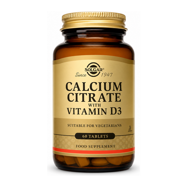 Solgar Calcium Citrate with Vitamin D3 by Solgar Natural Remedies — front view showing product label and branding, studio product photo on white background
