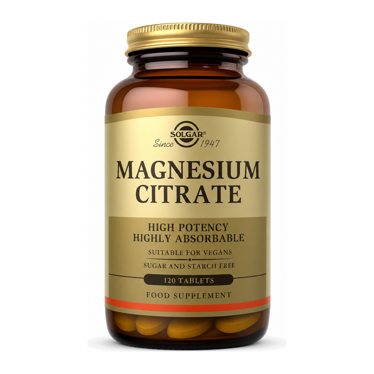 Solgar Magnesium Citrate by Solgar Natural Remedies — front view showing product label and branding, studio product photo on white background