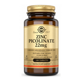 Solgar Zinc Picolinate 22 mg by Solgar Natural Remedies — front view showing product label and branding, studio product photo on white background
