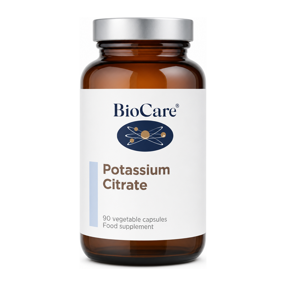 Biocare Potassium Citrate 90 capsules by BioCare Natural Remedies — front view showing product label and branding, studio product photo on white background