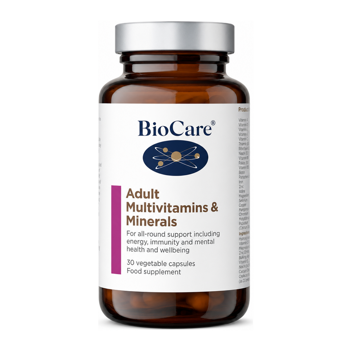 Biocare Adult Multivitamins & Minerals by BioCare Natural Remedies — front view showing product label and branding, studio product photo on white background
