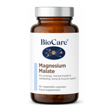 Biocare Magnesium Malate 90 Capsules by BioCare Natural Remedies — front view showing product label and branding, studio product photo on white background