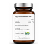 Biocare Vitamin C (Magnesium Ascorbate Powder) by BioCare Natural Remedies — nutrition facts side panel, studio product photo on white background