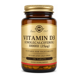 Solgar Vitamin D3 (Cholecalciferol) 1000 IU by Solgar Natural Remedies — front view showing product label and branding, studio product photo on white background