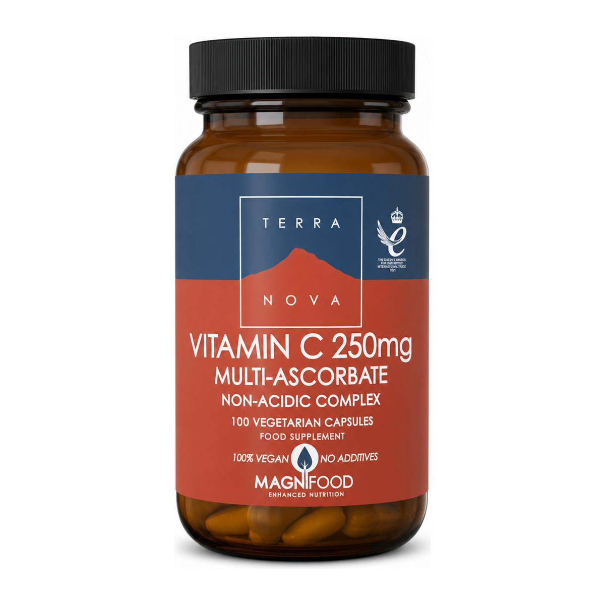 Terranova Vitamin C 250mg Multi-Ascorbate Complex by Terranova Natural Remedies — front view showing product label and branding, studio product photo on white background