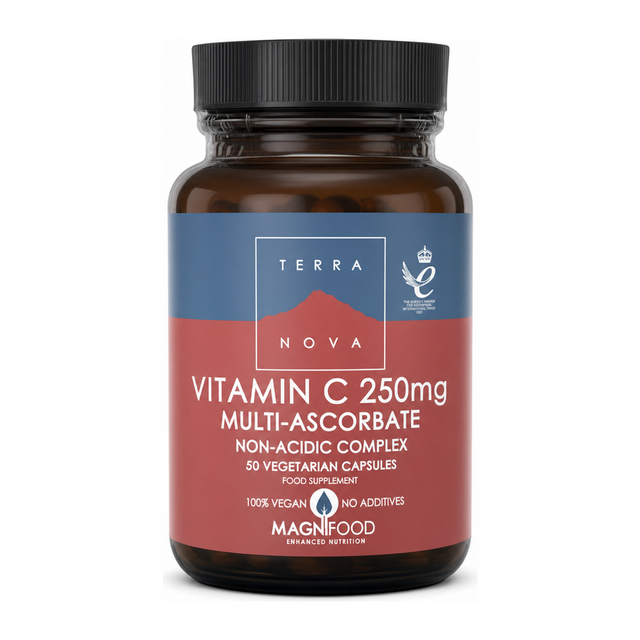 Terranova Vitamin C 250mg Multi-Ascorbate Complex by Terranova Natural Remedies — front view showing product label and branding, studio product photo on white background
