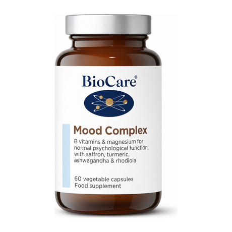 Mood Complex 60 Capsules by BioCare Natural Remedies — front view showing product label and branding, studio product photo on white background