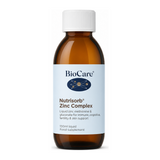 Biocare Nutrisorb Liquid Zinc Complex by BioCare Natural Remedies — front view showing product label and branding, studio product photo on white background