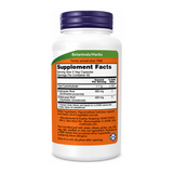 NOW Now C- Echinacea & Goldenseal by Now Vitamin & Mineral Supplements — back view showing ingredients and product details, studio product photo on white background
