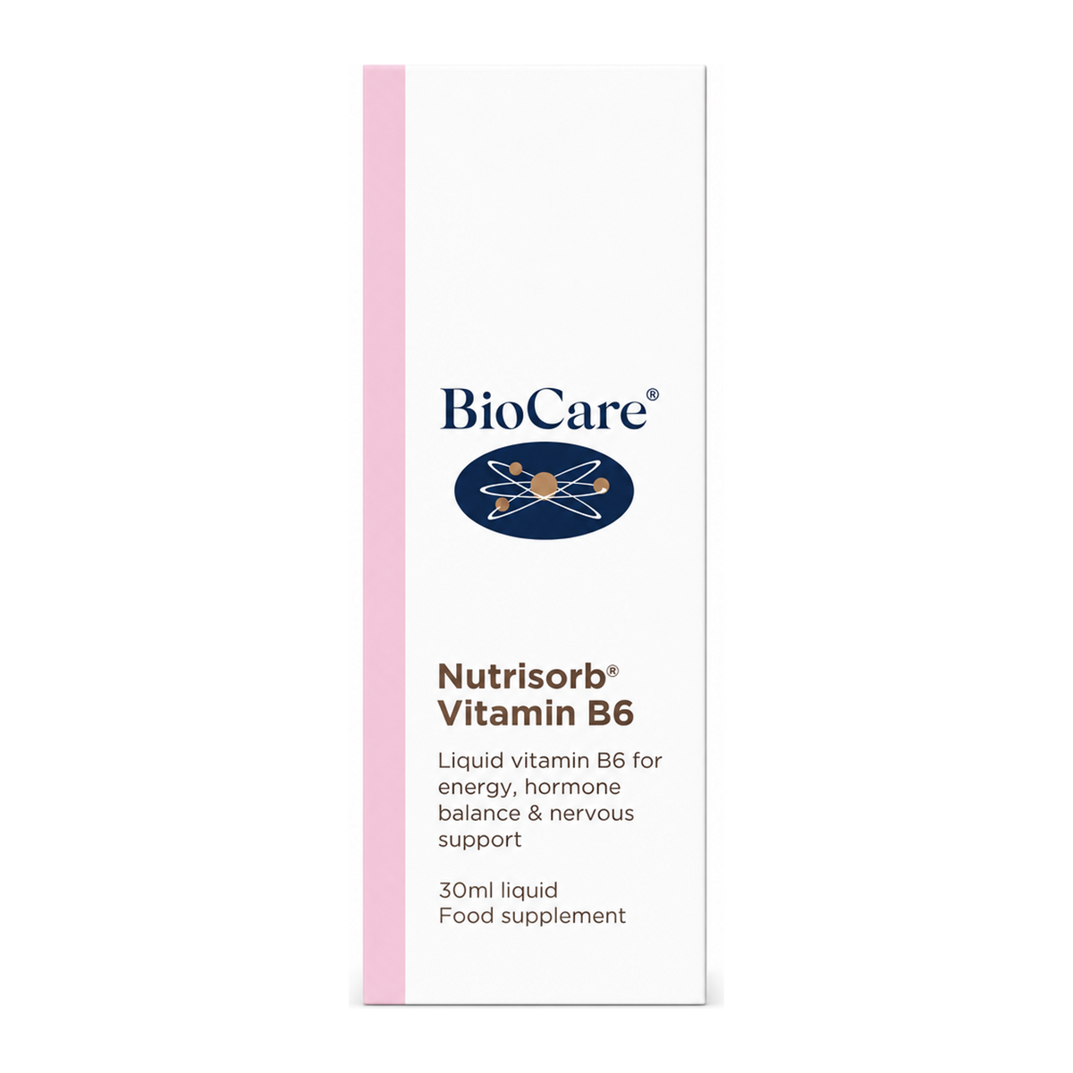 Biocare Nutrisorb Vitamin B6 by BioCare Vitamin & Mineral Supplements — front view showing product label and branding, studio product photo on white background