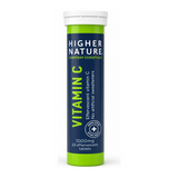 Higher Nature Fizzy C Effervescent Vitamin C 20 Tablets by Higher Nature Natural Remedies — front view showing product label and branding, studio product photo on white background