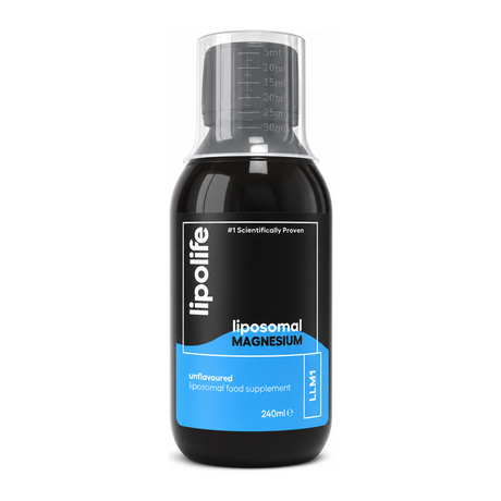Lipolife LLM1 Liposomal Magnesium 240ml by Lipolife Natural Remedies — front view showing product label and branding, studio product photo on white background