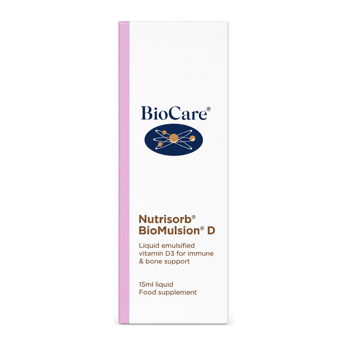 Biocare Nutrisorb BioMulsion D by BioCare Natural Remedies — front view showing product label and branding, studio product photo on white background