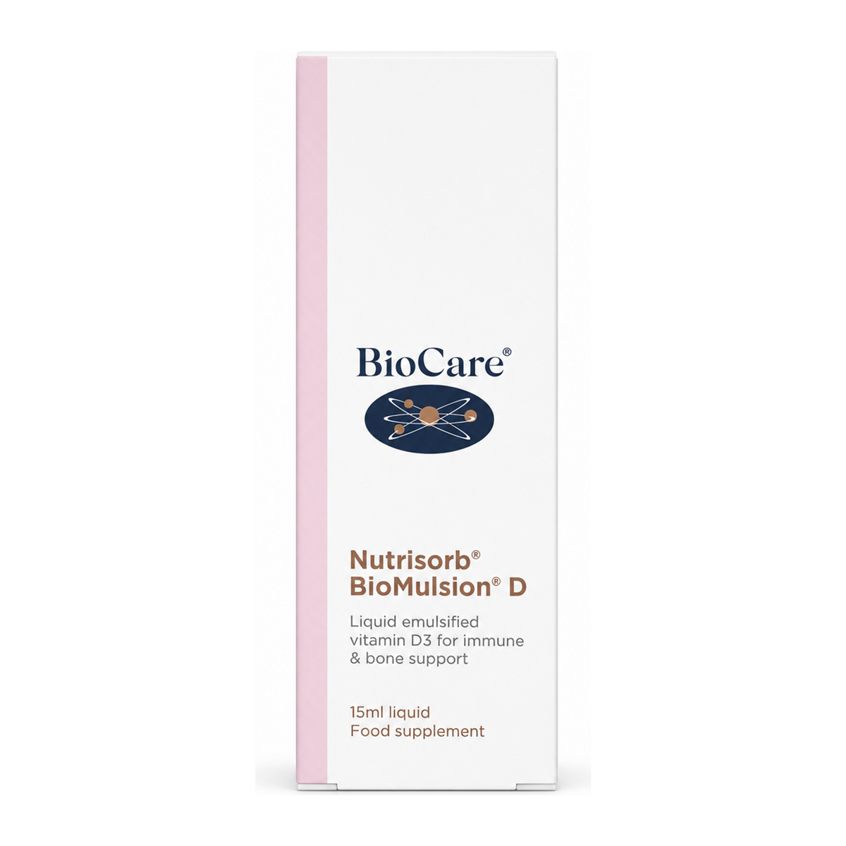 Biocare Nutrisorb BioMulsion D by BioCare Natural Remedies — front view showing product label and branding, studio product photo on white background