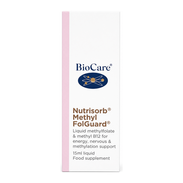 BioCare Nutrisorb Methyl FolGuard by BioCare Natural Remedies — front view showing product label and branding, studio product photo on white background