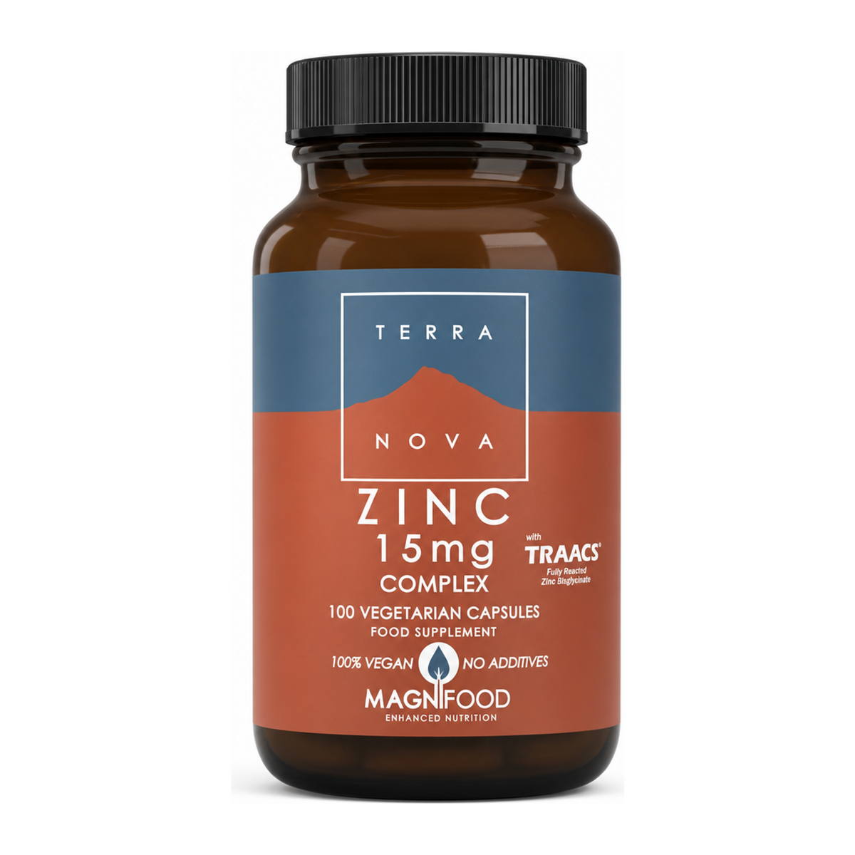 Terranova Zinc 15mg Complex by Terranova Natural Remedies — front view showing product label and branding, studio product photo on white background