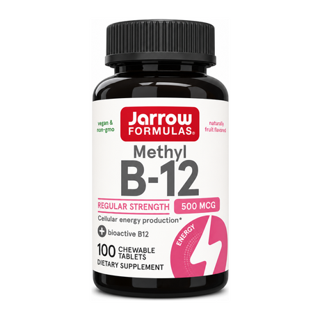 Jarrow Formulas Methyl B-12 500 mcg by Jarrow Formulas Natural Remedies — front view showing product label and branding, studio product photo on white background