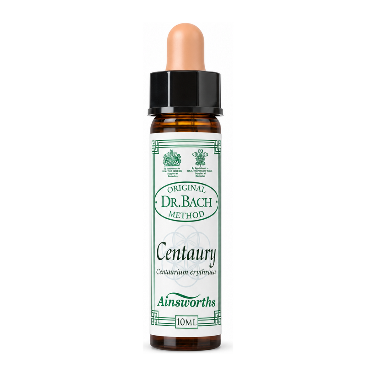 Dr Bach Centaury Bach Flower Remedy by Ainsworths Natural Remedies — front view showing product label and branding, studio product photo on white background