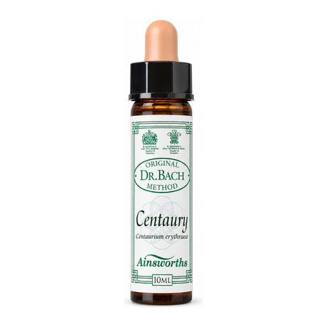 Dr Bach Centaury Bach Flower Remedy by Ainsworths Natural Remedies — front view showing product label and branding, studio product photo on white background
