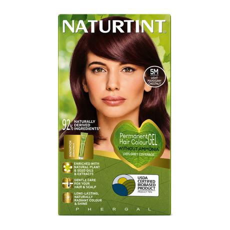 Naturtint Permanent Hair Colourant Light Mahogany Chestnut 5M 170ml by Naturtint Natural Beauty — front view showing product label and branding, studio product photo on white background