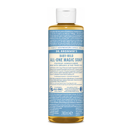Dr. Bronner's Baby-Mild All-One Magic Soap by Dr. Bronner's — front view showing product label and branding, studio product photo on white background