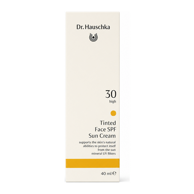 Dr. Hauschka Tinted Face Sun Cream SPF 30 by Dr. Hauschka Natural Beauty — front view showing product label and branding, studio product photo on white background