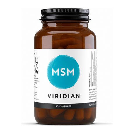 Viridian MSM (Methyl Sulfonyl Methane) by Viridian — front view showing product label and branding, studio product photo on white background
