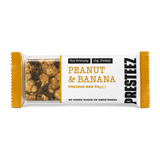 Presteez Peanut & Banana Bar by Presteez Health Food — front view showing product label and branding, studio product photo on white background