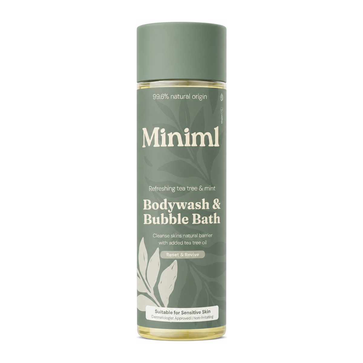 Miniml Tea Tree Bodywash 400ml by Miniml Personal Care — front view showing product label and branding, studio product photo on white background