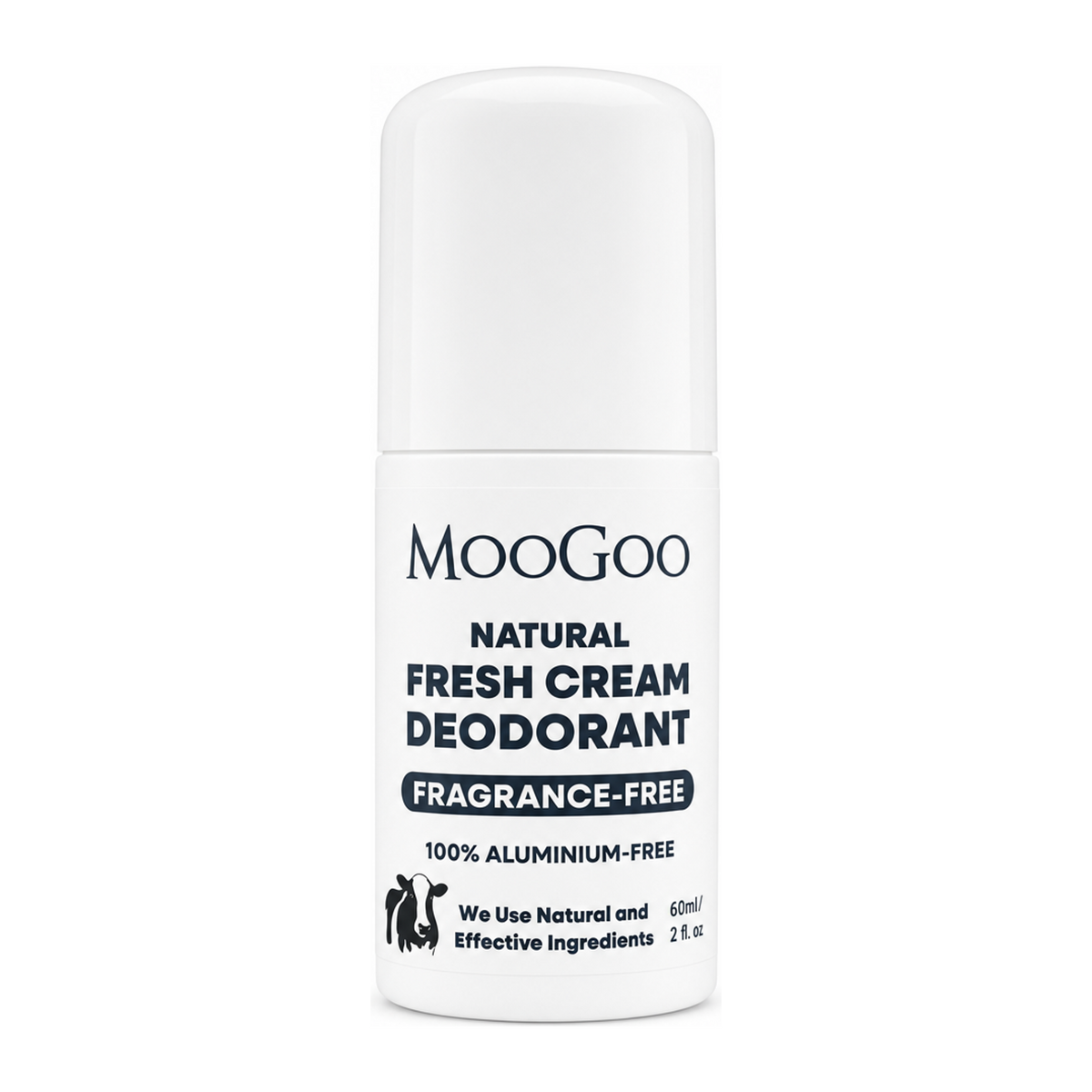 MooGoo Natural Fresh Cream Deodorant Fragrance Free by MooGoo Natural Beauty — front view showing product label and branding, studio product photo on white background