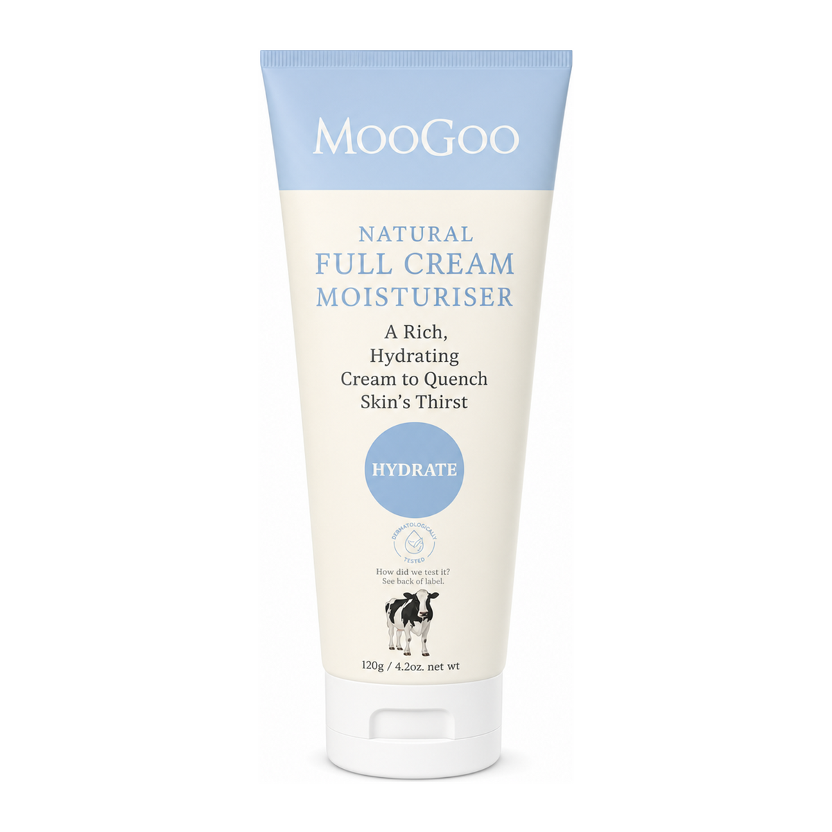 MooGoo Natural Full Cream Moisturiser by MooGoo Natural Beauty — front view showing product label and branding, studio product photo on white background