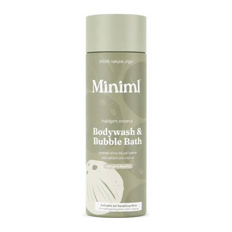 Miniml Coconut Bodywash 400ml by Miniml Personal Care — front view showing product label and branding, studio product photo on white background