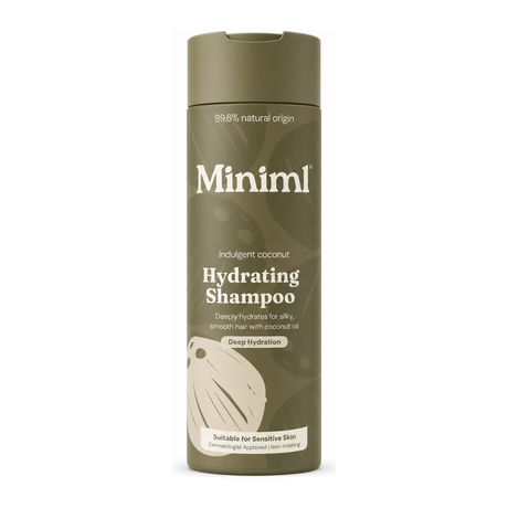 Miniml Hydrating Shampoo Coconut by Miniml Personal Care — front view showing product label and branding, studio product photo on white background