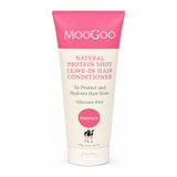 MooGoo Natural Protein Shot Leave-In Hair Conditioner by MooGoo Natural Beauty — front view showing product label and branding, studio product photo on white background