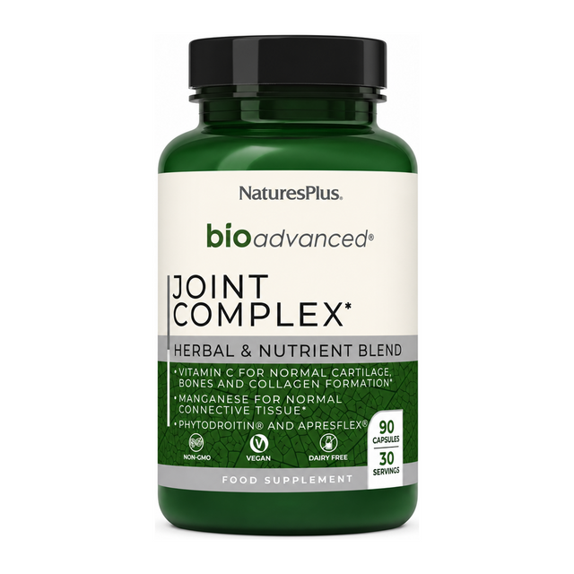 Nature's Plus BioAdvanced Joint Complex by NaturesPlus Natural Remedies — front view showing product label and branding, studio product photo on white background