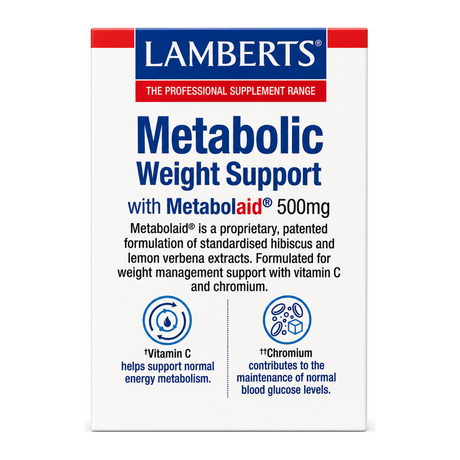 Lamberts Metabolic Weight Support by Lamberts Vitamin & Mineral Supplements — front view showing product label and branding, studio product photo on white background